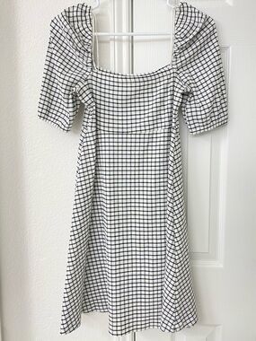 Zara Monochrome Plaid Mini Dress